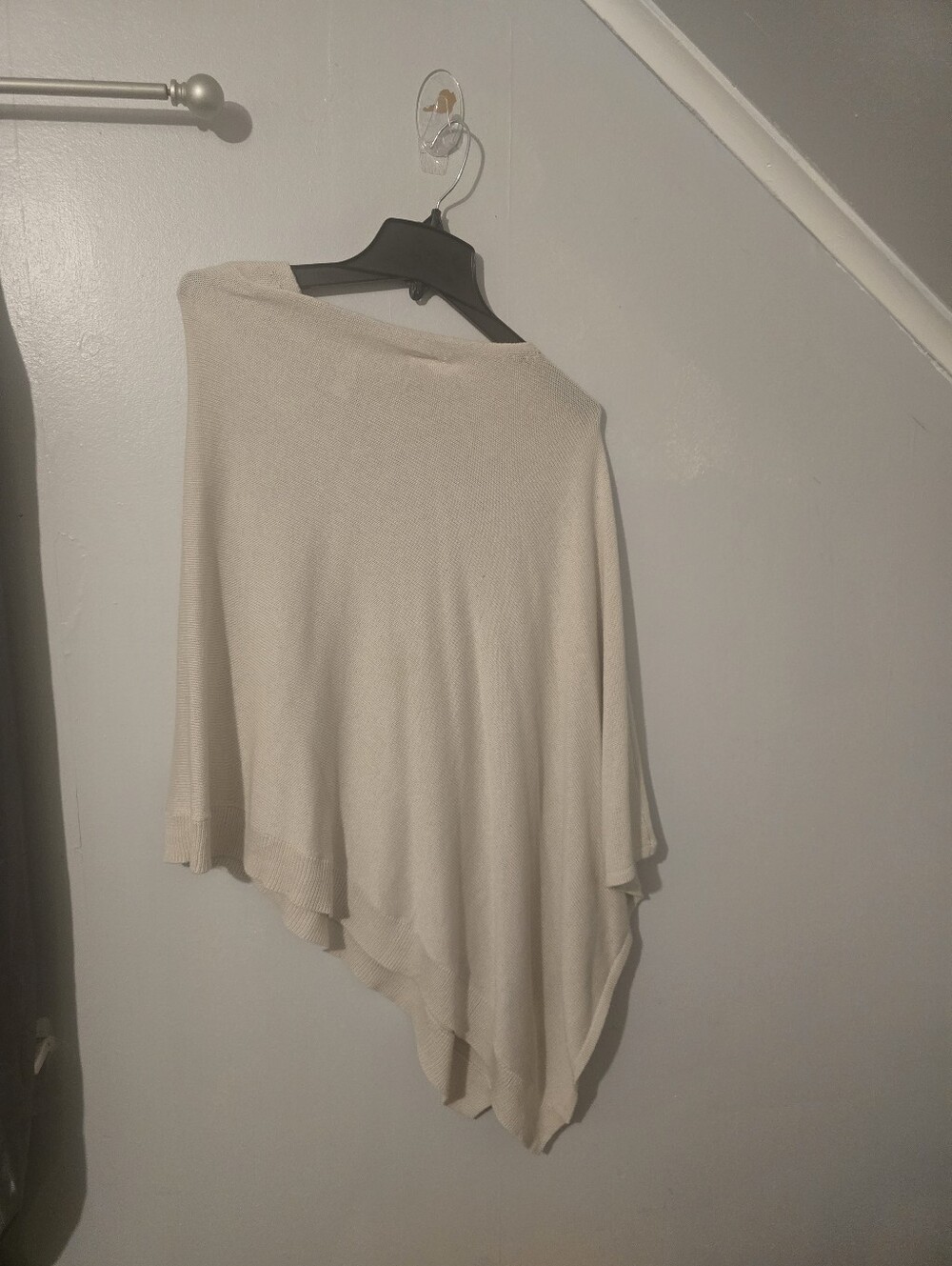 Light Beige Women's Knit Poncho Sweater